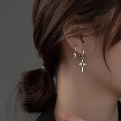 Mode Mannen Vrouwen Metalen Hoepel Kruis Drop Bengelen Oorknopjes Party Punk Oorbel Sieraden Lange Oorbellen