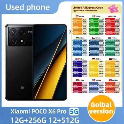 Xiaomi POCO X6 Pro 5g Android SmartPhone CPU Dimensity 8300-Ultra 6.67-Inches Screen 256GB ROM 64MP Camera Original Used Phone