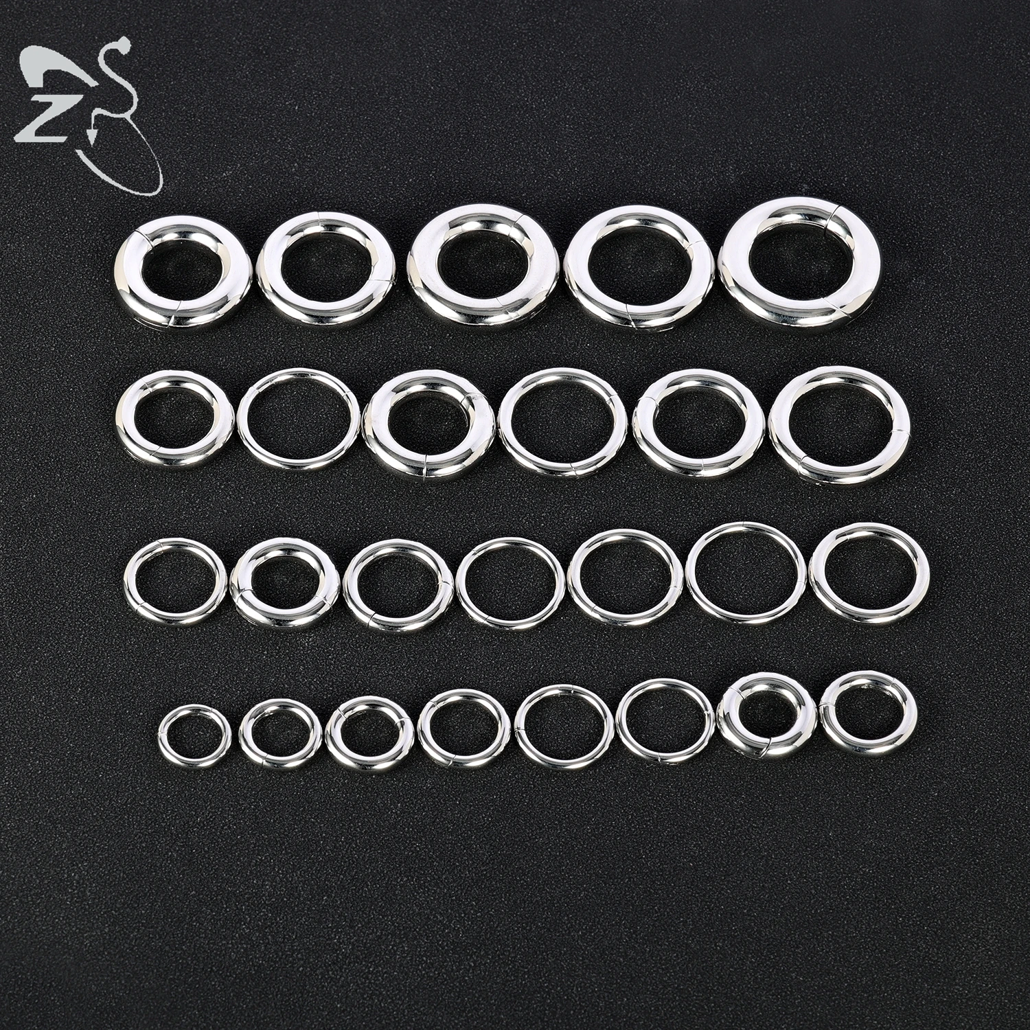 ZS 1 PC Pierścienie do uszu ze stali nierdzewnej Mierniki do uszu Srebrny kolor Nosze Pierścień przegrody Pierścień Duży kolczyk Piercing do układania w stosy — zdjęcie 5