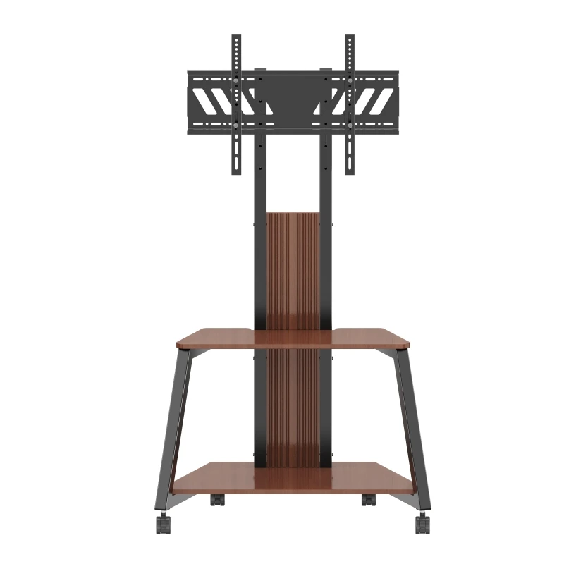 New Design Rolling TV Floor Stand Modern Luxury Mobile TV Stand with Wheels for 50-85 Inch LED LCD OLED Screen Home Theater