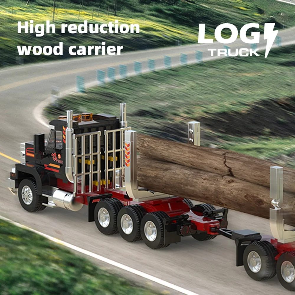 445PCS Amerikanischen Lkw Kopf Holz Transport Auto Modell Bausteine Set Desktop Display Bildungs Bau Spielzeug Geschenk