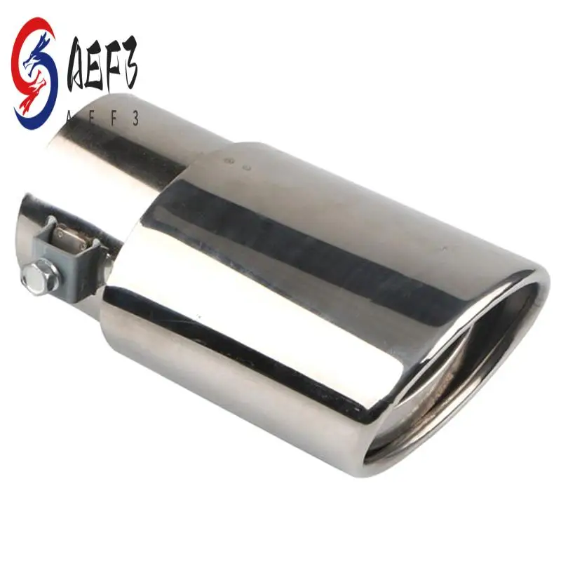 

AEF3-Car Stainless Steel Exhaust Tail Throat Round Tube Universal Fits Car Accessories