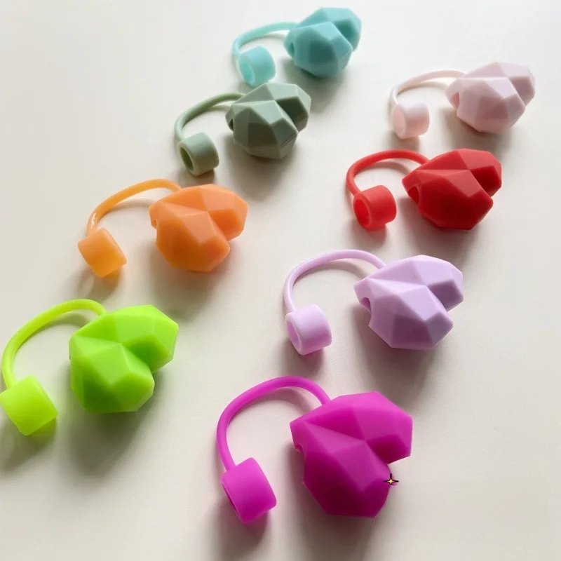Cute Hearts Straw Covers Cap For Stanley Cup Accessories Tumbler 40oz Kawaii Silicone Straw Stopper Tips Cover For 10mm Straws