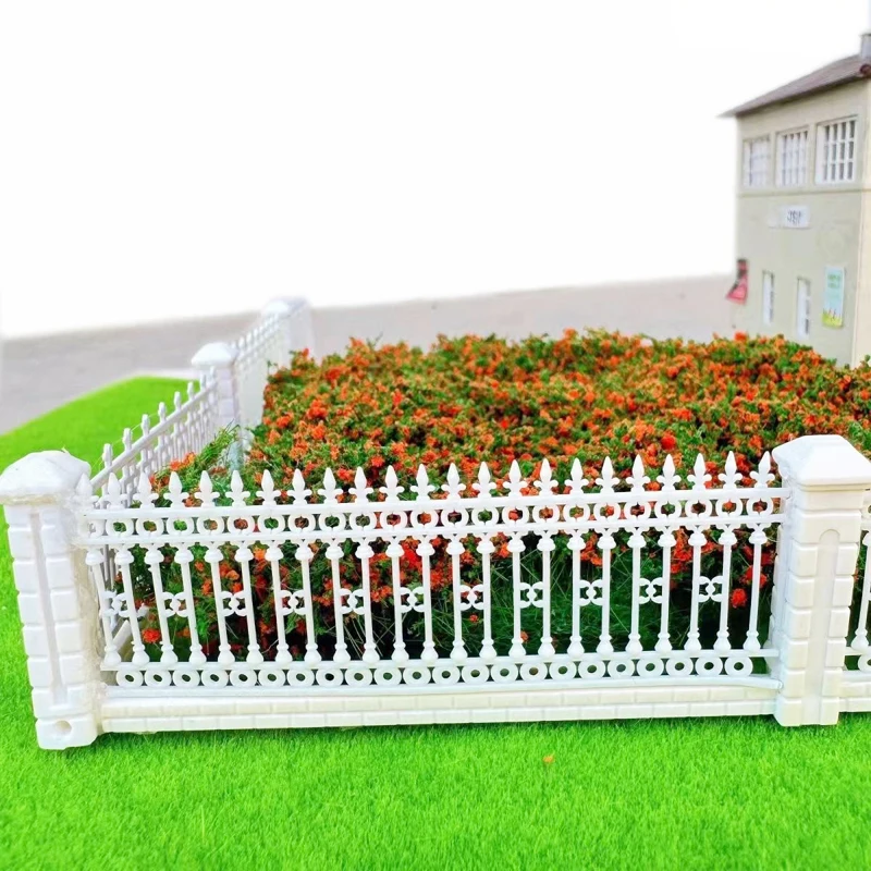 1Meter/set l 1:87 HO Scale Model Fences Plastic Guardrail Architectural Railway White Building Fence Wall Landscape Decorative