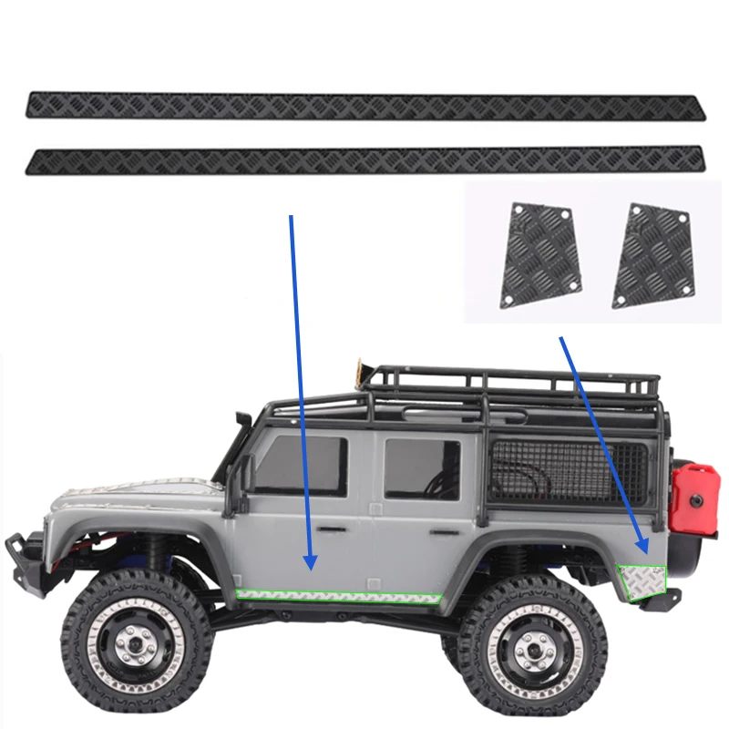 TRX4M 1 Set Simulation Metal Plate Anti-scratch Sides Skid Plate for 1/18 RC Crawler TRX4-M Defender Upgrade Parts