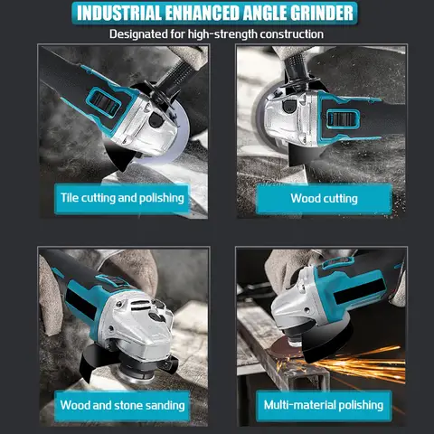 125 मिमी ब्रशलेस एंगल ग्राइंडर कॉर्डलेस इलेक्ट्रिक एंगल ग्राइंडर पावर टूल पॉलिशिंग कटिंग मशीन मकिता 18V बैटरी पिन के लिए 6 best sales ताररहित चक्की - №2