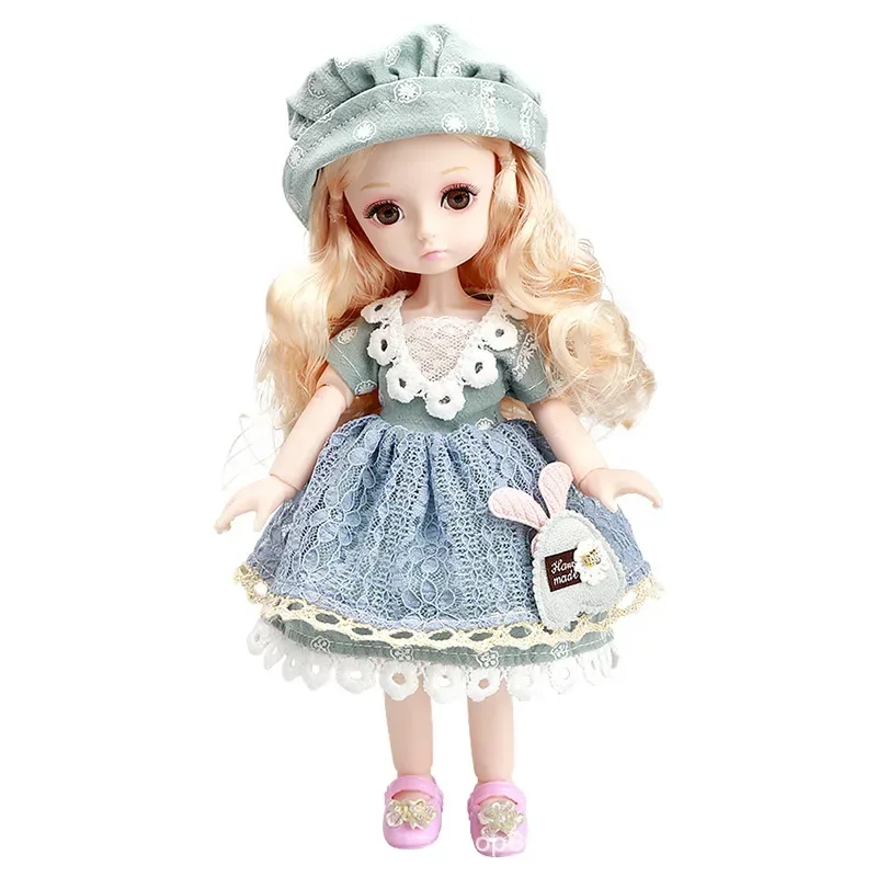 New 26cm 1/6 BJD Doll Makeup 4D Eyes Simulation Eyelash Dress Up Fashion Cute Dolls with Clothes Toy for Girls Gift