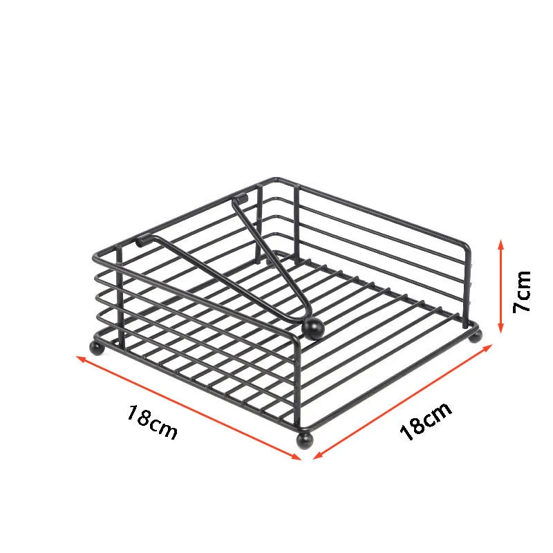 Metal Napkin Holder Square Flat Tissue Organizer Desktop Paper Dispenser Napkin Rack for Restaurants Cocktail Cookouts Bar Decor