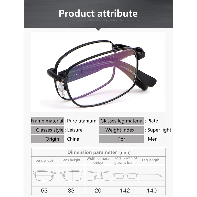 Ultra Light Comfortable Foldable Man Square Titanium Acetate Eyeglasses WoMen Fashion Optical Prescription Glasses Frame