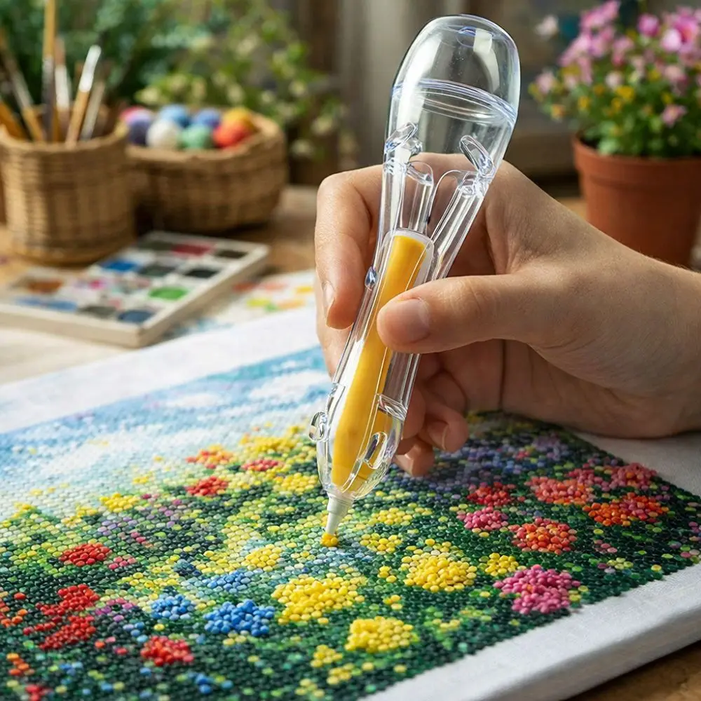 

3D Pixel Puzzle Bead Positioning Pen Anti-slip Jam-Free Fuse Bead Pen Multi-functional with Bead Containers Fuse Beads Dispenser