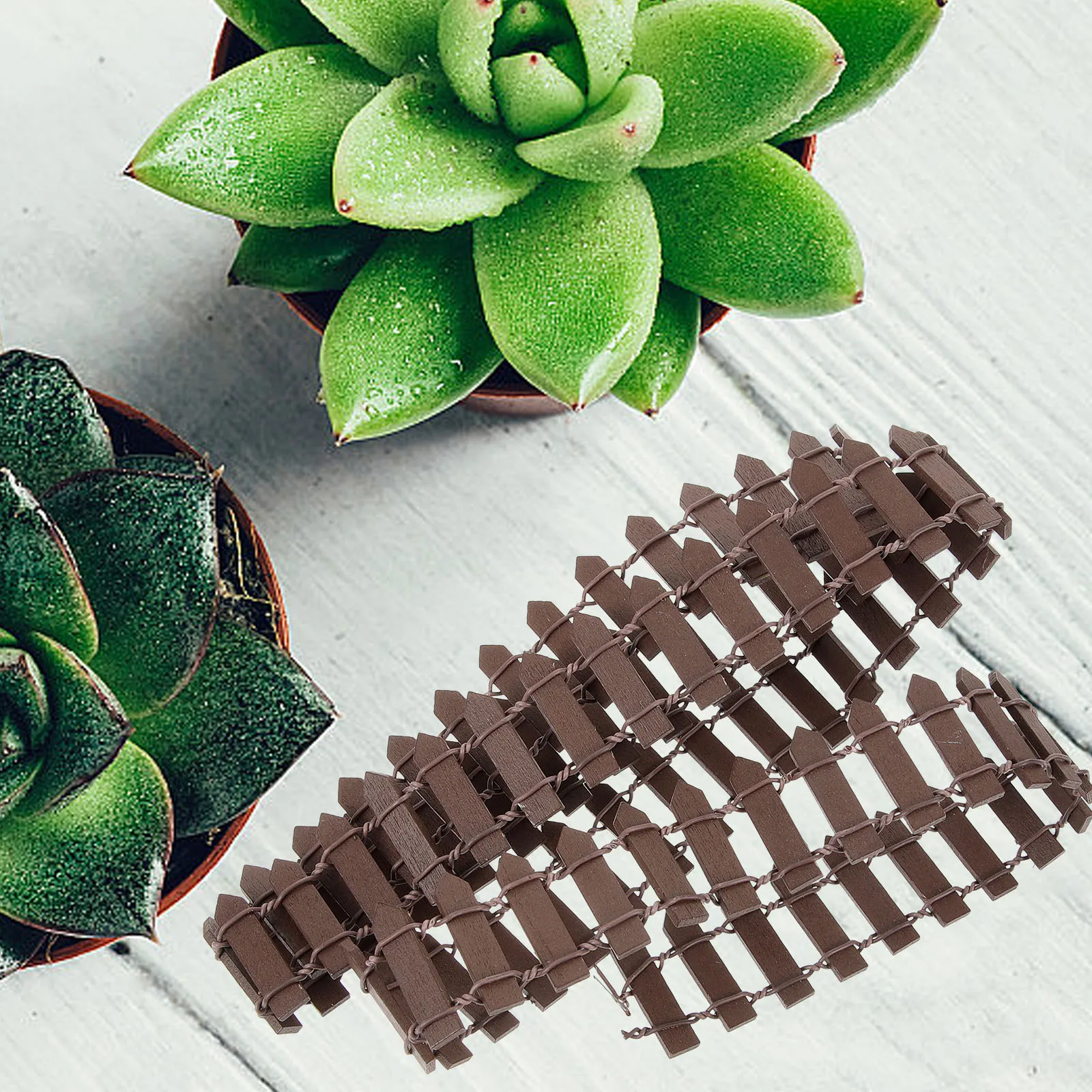 

Mini Wood Realistic Succulent Plants Decoration Micro Landscape Accessories Sand Table Tall Edging Miniature Garden Mini