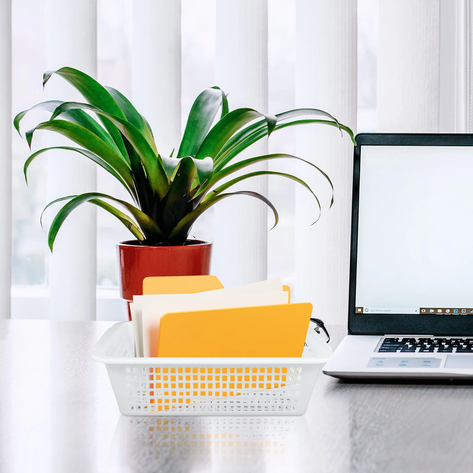 2 قطعة سلة الملفات الإبداعية التخزين المنظم ABS البلاستيك سطح المكتب سلة التخزين مكتب وثيقة منظم الملفات #3