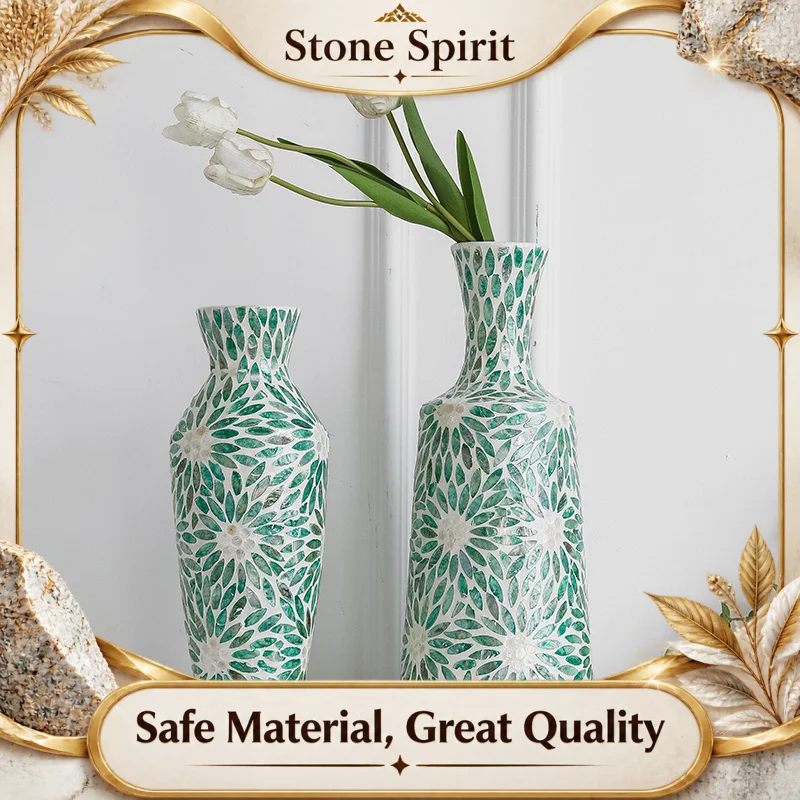 Nordic French Ceramic Vase Hand Drawn Seashell Flower Vase Living Room Dining Room Desktop Decoration Ornaments Home Accessories