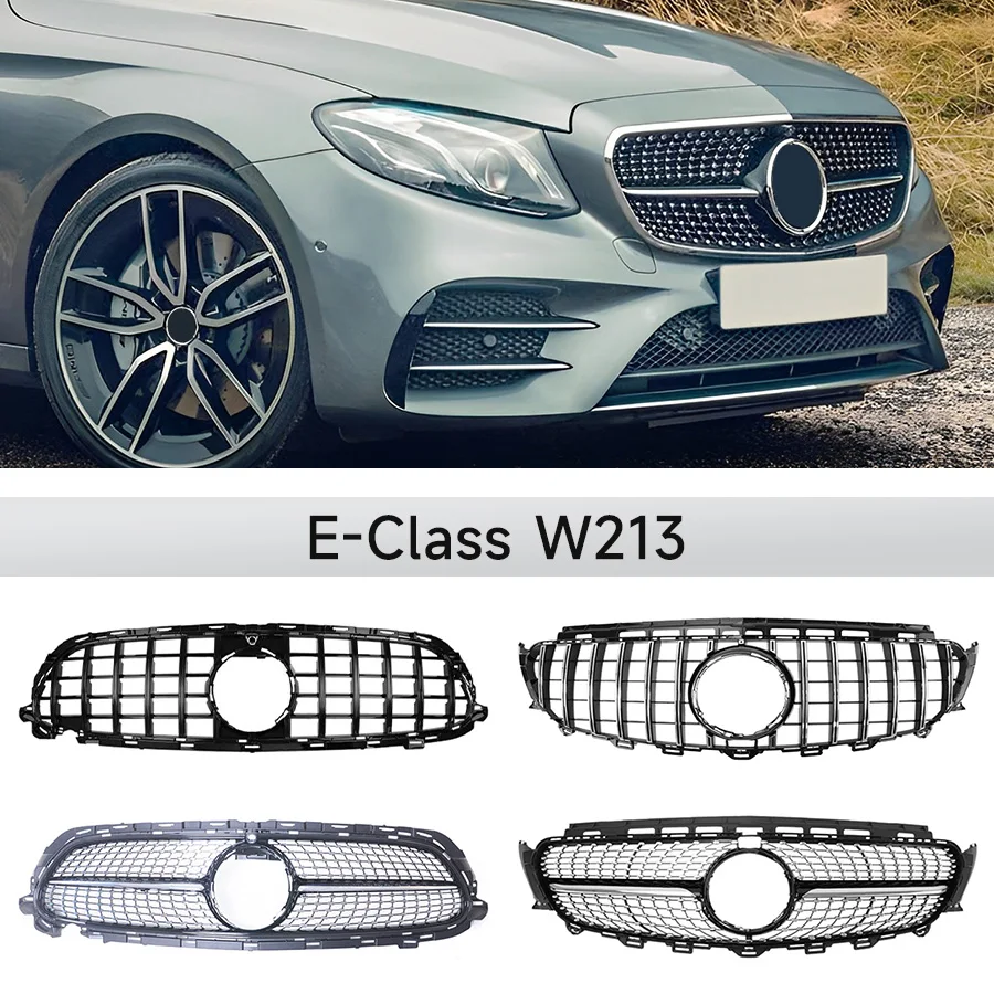 

Передняя решетка для автомобиля Topteng E63 AMG для Mercedes Benz E-Class W213 GT Diamond Style 2016-2020 / 20-2022