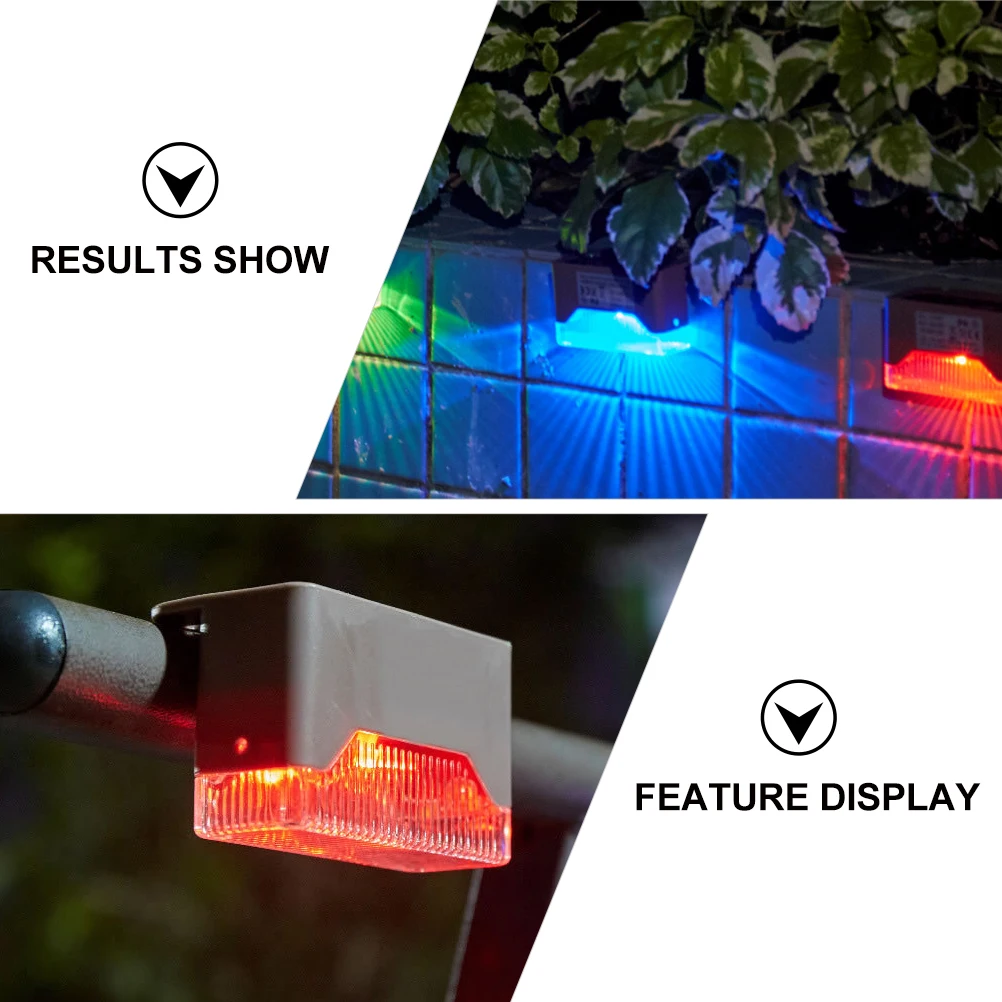 

4 Sets Solar Fence Lights Waterproof Outdoor Wall Lamps Garden LED Powered Adhesive Railing Patio Decor Durable