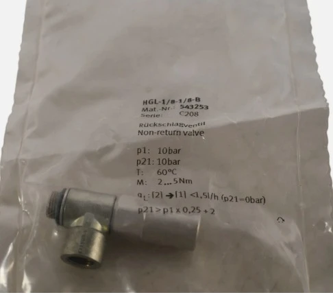 

Brand New HGL-1/8-1/8-B 543253 Flying Non-Return Valve Quality Assurance Fast transport