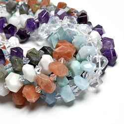 Natürliche Aquamarin-Edelsteinperlen im Großhandel, Amethyst-Lavande, orangefarbene Sonnenform, facettierter Schmuck, DIY-Armband, Halskette