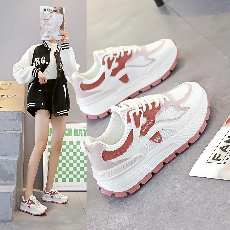

Ladies Vulcanized Shoes Fashionable and Comfortable New Height Increasing and Versatile Casual Sports Forrest Gump Dad Shoes