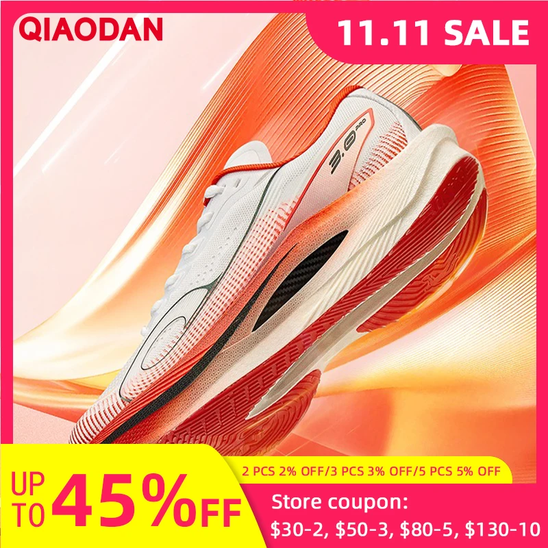 

QIAODAN Strong Wind 3PRO Marathon Carbon Plate Racing Беговые тренировочные кроссовки Новые мужские кроссовки с амортизацией QDB 023252298 Т