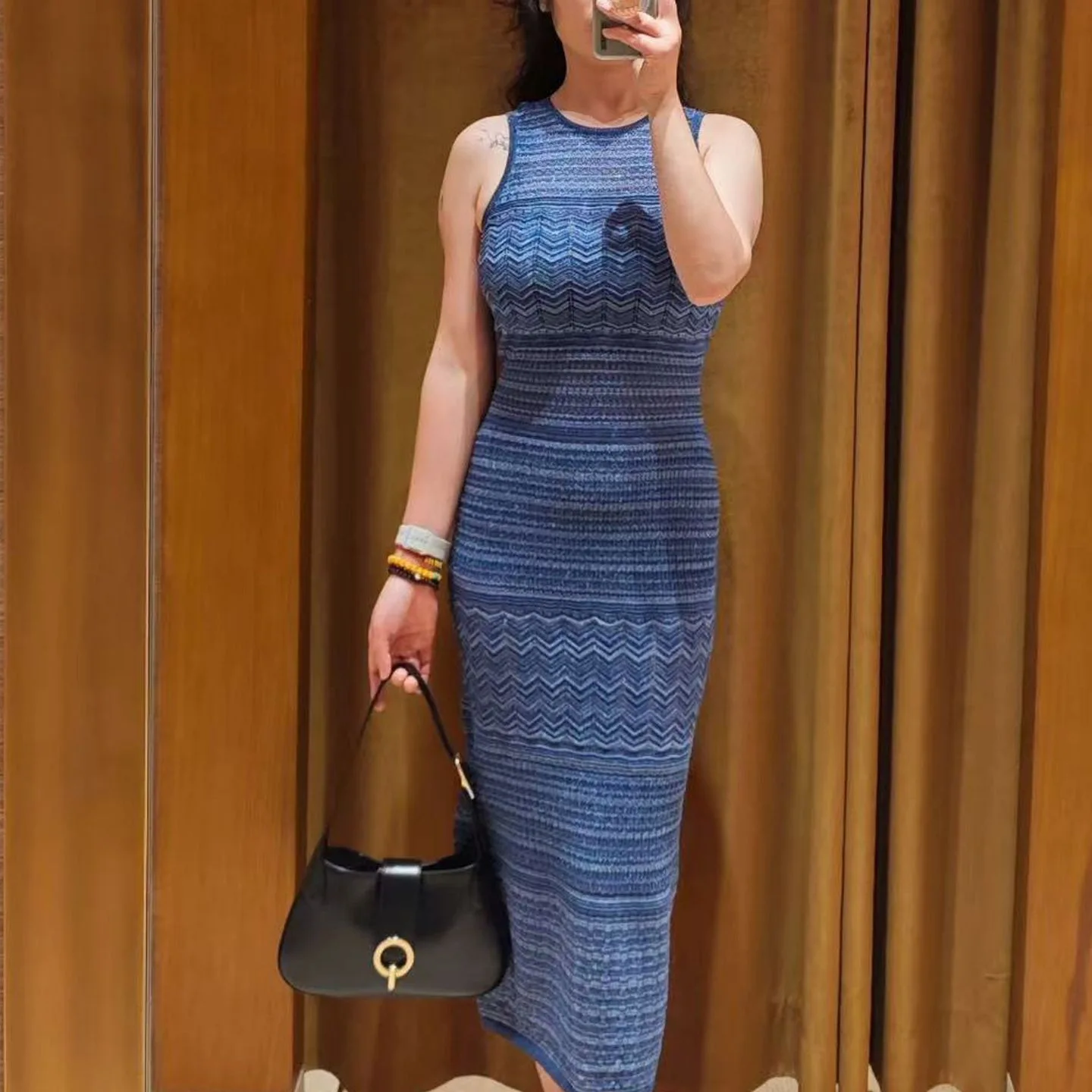 

Женский летний трикотажный топ Ele Slim Fit с круглым вырезом, полосатый, с ажурным узором