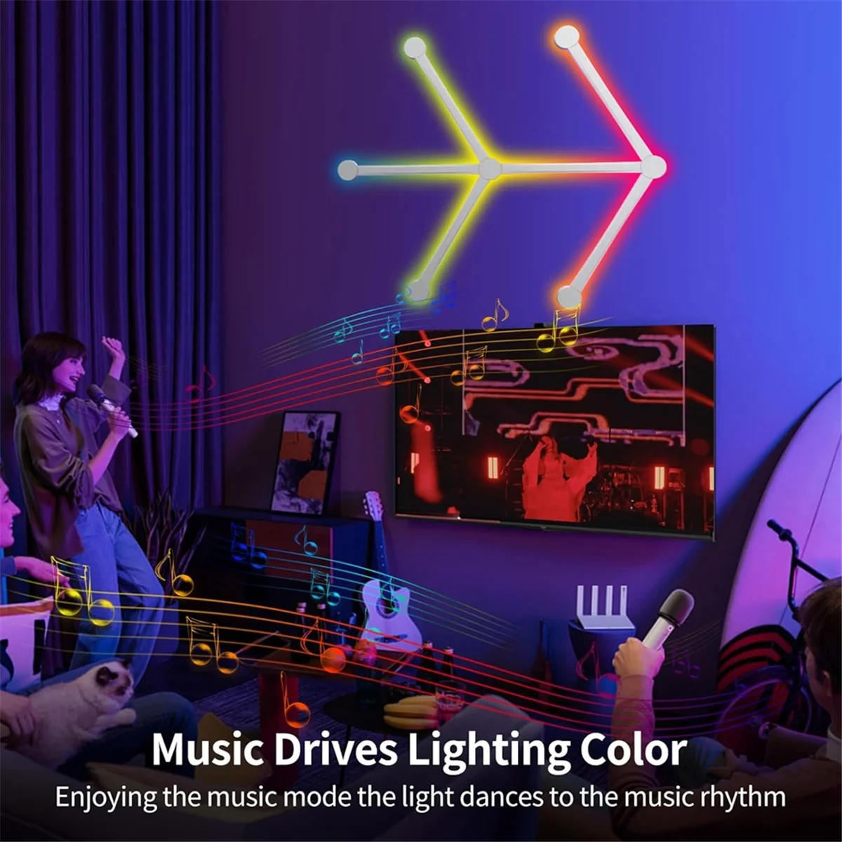 BFYLE USB slimme wandlamp RGB LED-lichtbalken 16 miljoen kleuren dimbaar muzieksynchronisatie DIY Home Decor lichtbalken wit