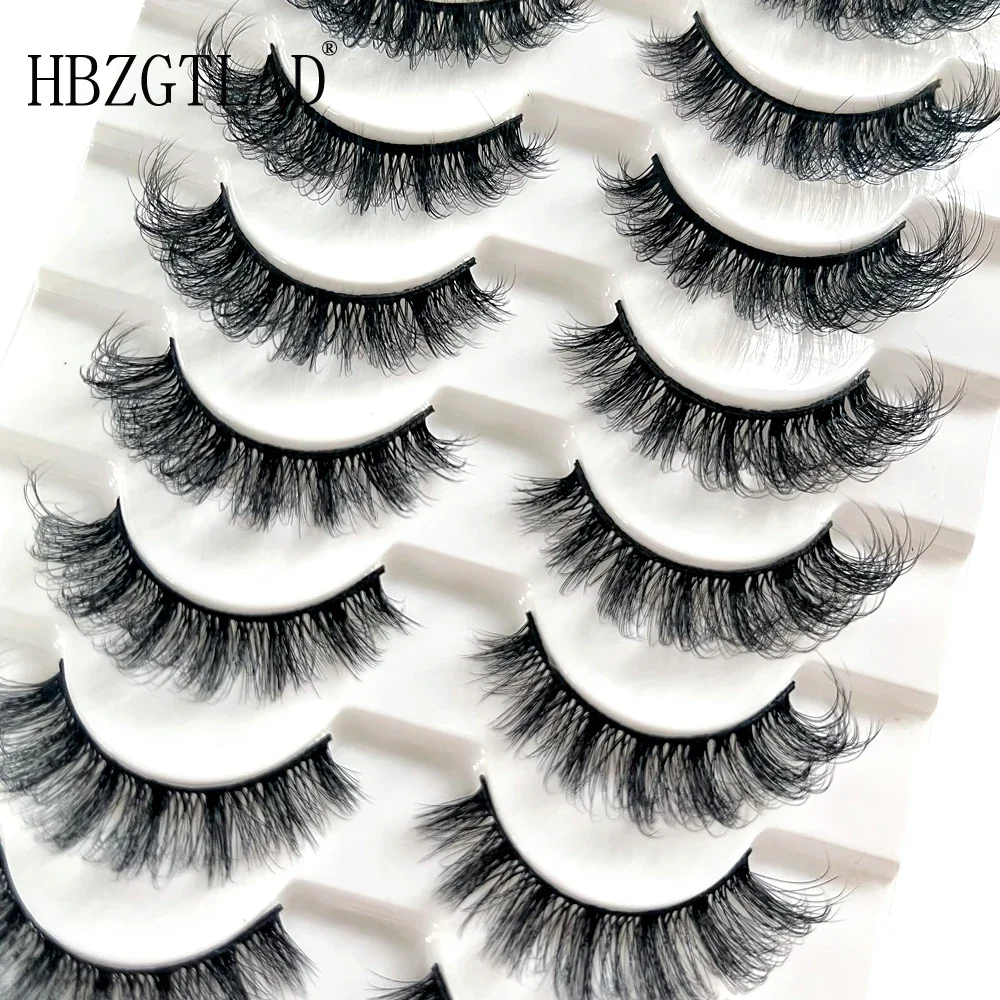 2022 جديد 10 أزواج الرموش الصناعية الطبيعية رموش اصطناعية طويلة ماكياج ثلاثية الأبعاد المنك جلدة تمديد رمش رموش بالمنك للجمال