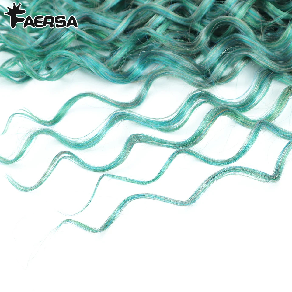 Tief gewelltes Twist-Häkelhaar, Afro-Locken, Wasserwellen-Häkelzöpfe, synthetische lockige Flechten-Haarverlängerungen für Frauen, 45,7–61 cm – Detail 7