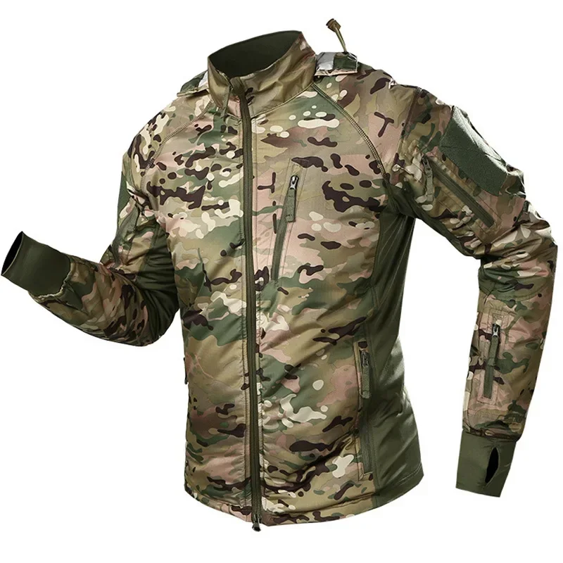 

2024 New Men's Tactical Cotton Shirt Waterproof Padded Ultralight Camouflage Tactical Jacket Outdoor Mountaineering Ski Jacket