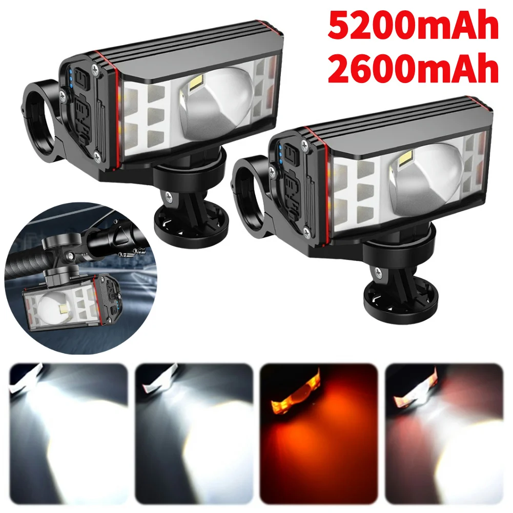 LED Bicycle Front Light USB Rechargeable Bike Handlebar Flashlight Waterproof Outdoor Bike Headlight for Night Riding