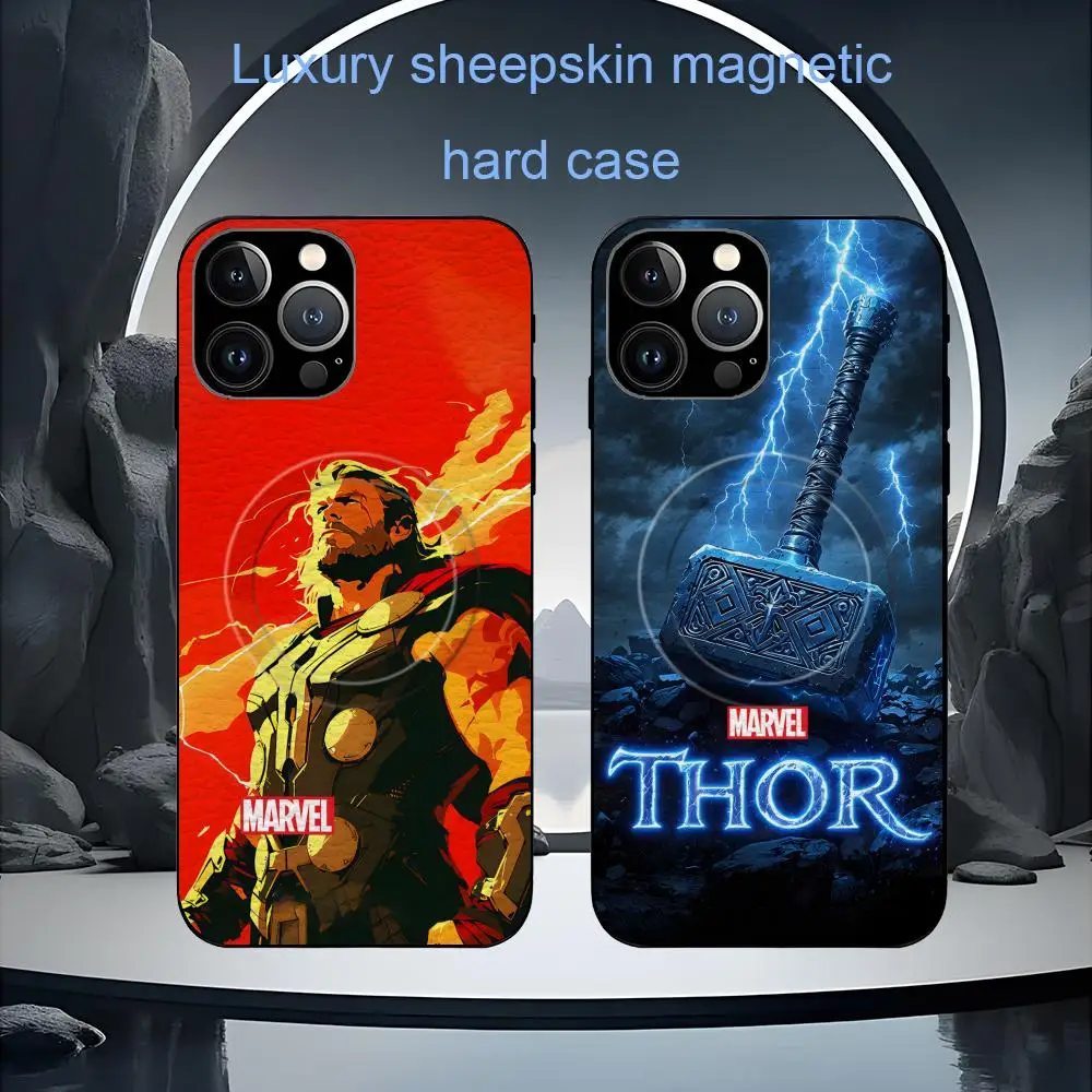 

Thor Hero Anime Hot MARVEL Phone Case For iPhone 17 16 15 14 13 12 11 Plus Pro Max High-end Luxury Magsafe Sheepskin