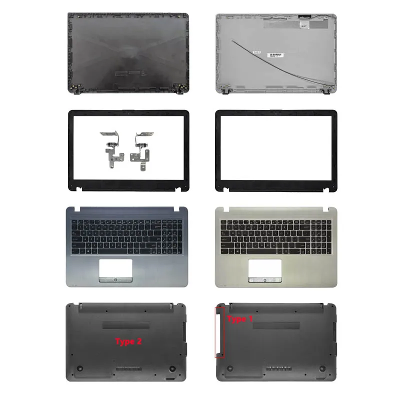 Repalce Cover LCD Back Cover Front Bezel Hinges For ASUS X540L X540LA X540LJ X540S X540SA X540SC Palmrest Top Bottom Case