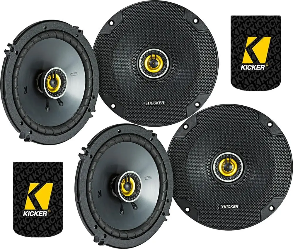 Two Pairs of 6.5-Inch Coaxial Speakers, 4-Ohm for Enhanced Car Audio with Deep Bass