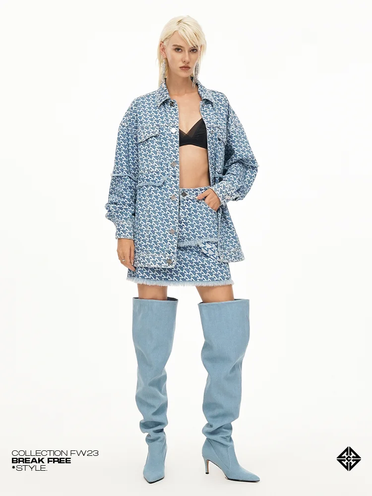 

Женская джинсовая куртка COTTIA с асимметричным подолом, в стиле High Street, осенне-зимняя, новая, свободного кроя, с воротником и пуговицами, хлопок