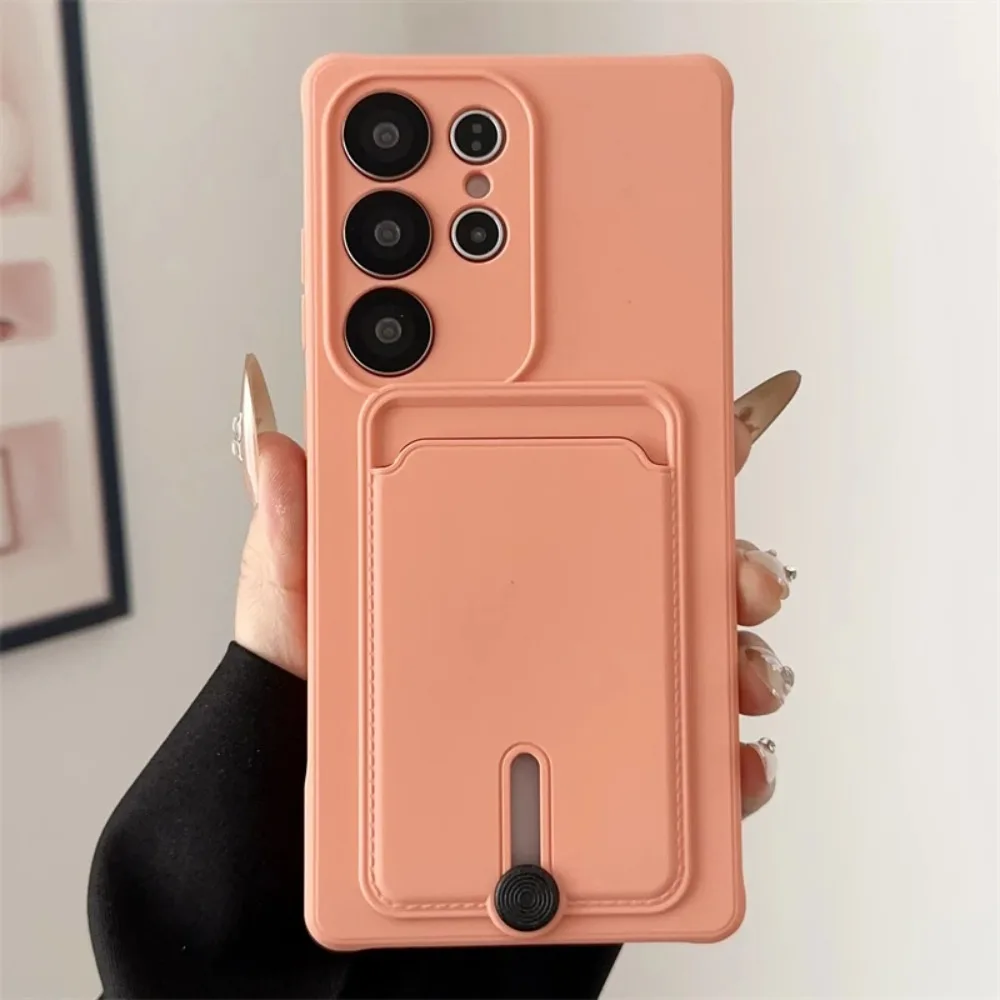 Luxus Weiche Silikon Telefon Fall Für Samsung Galaxy S26 S25 S24 S23 S22 S21 Ultra Plus Anti-Drop Brieftasche Karte halter Schützen Abdeckung