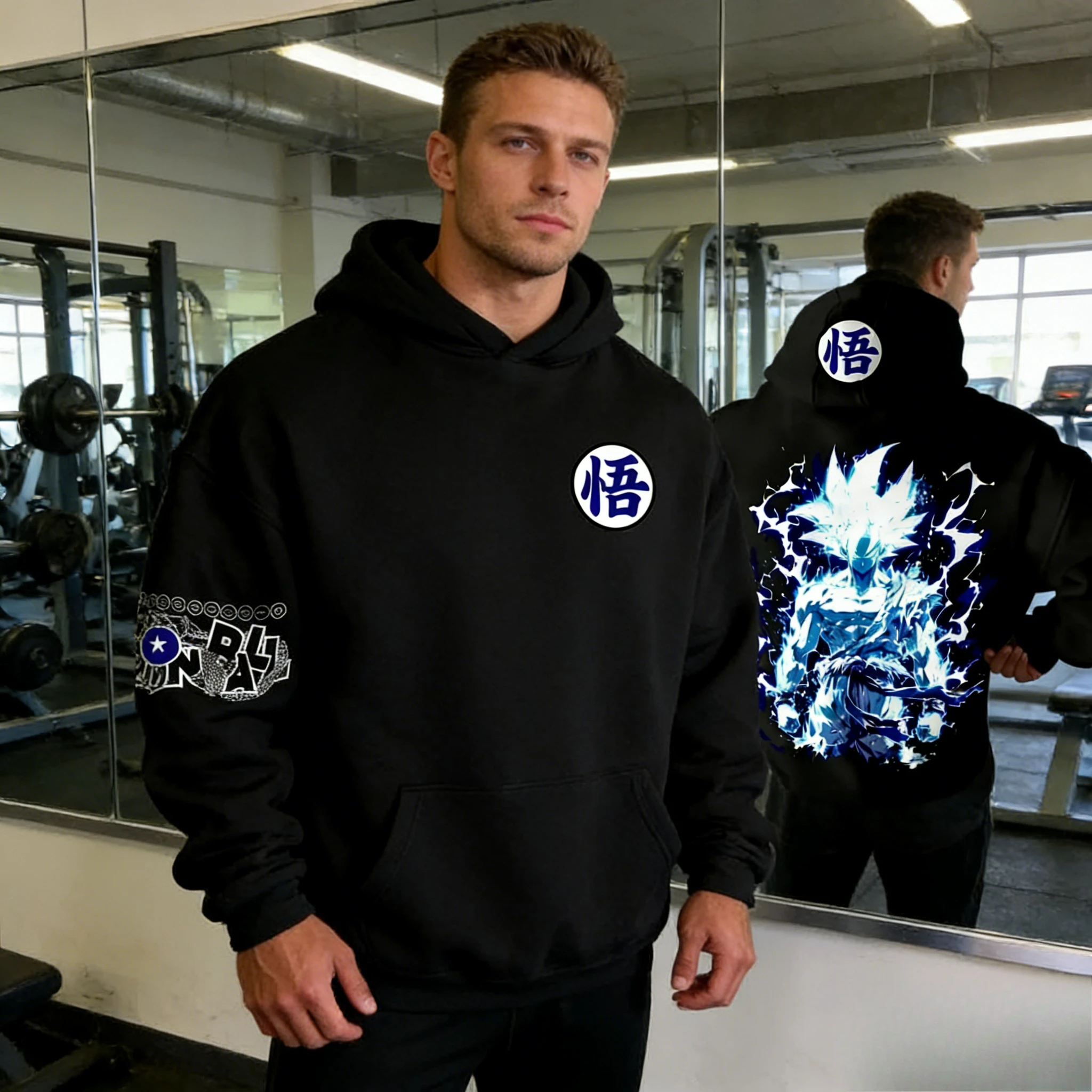 

2026 Dragon Ball Retro Anime Hoodie, Ultra Instinct Goku Print Men's Pure Cotton Hoodie, Casual Loose Sports Daily Version