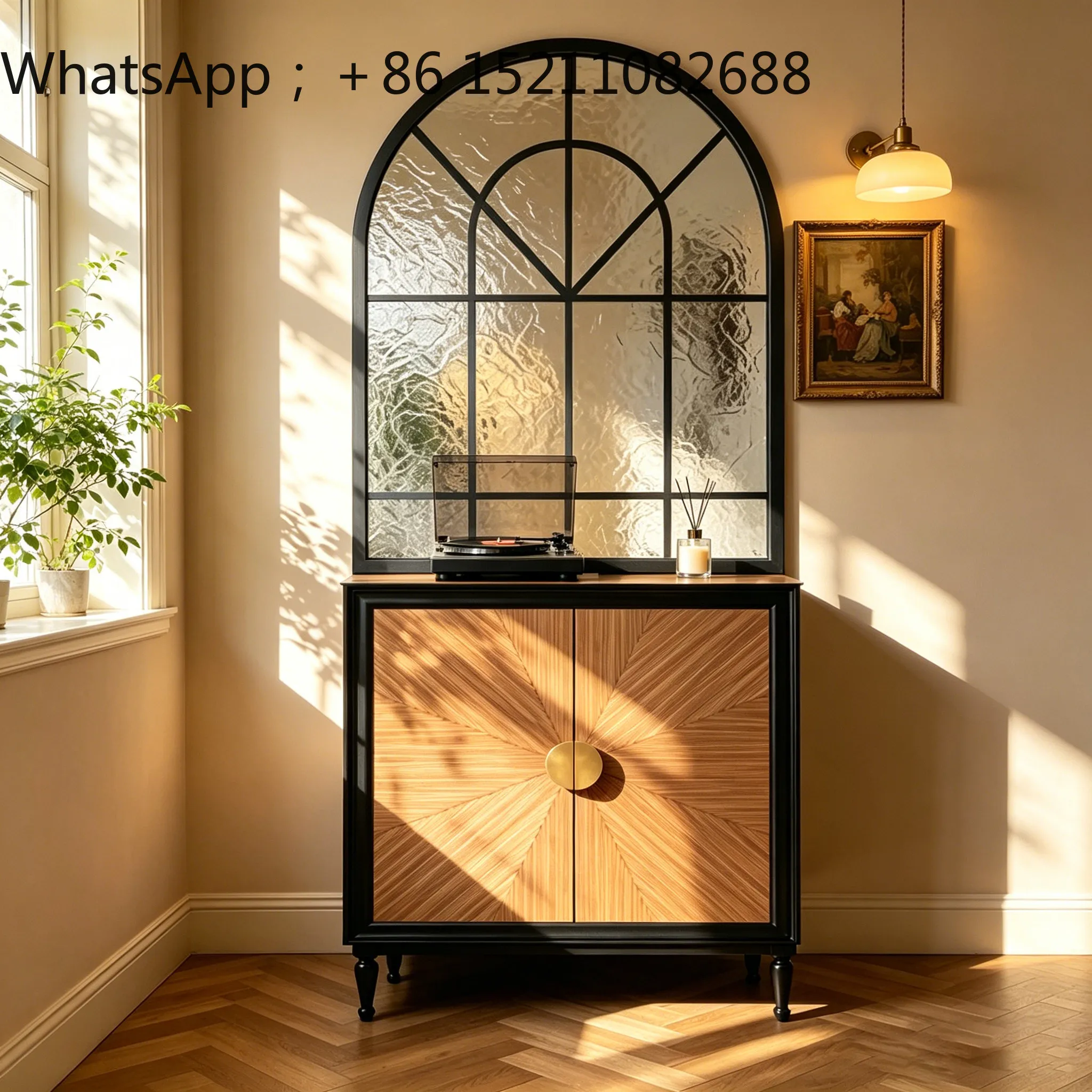 SCY retro living room partition cabinet solid wood porch decorative cabinet entry door screen partition household block