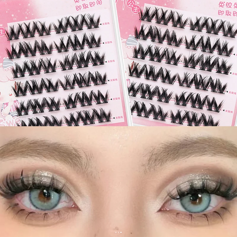 Faux Cils Individuels en Grappes, Doux, Naturels, Touffus, Optique, Segmenté, Outils d'Extension, Manga, Yeux, Cosplay, Maquillage, DIY