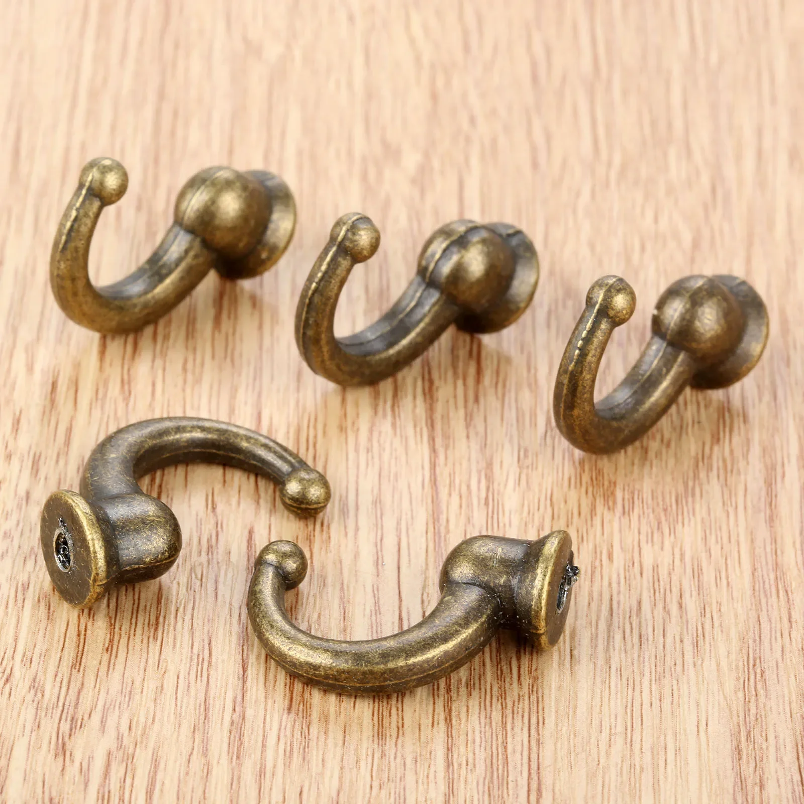 5Pcs Antique Bronze Door Hanger Hooks Small Wall Hooks for Jewelry Wood Box Bathroom Hat Keychain Coat Towels Furniture Hardware