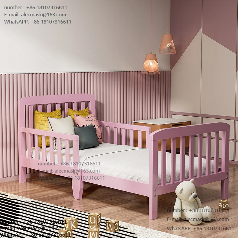 

Girls Solid Pine Wood Stylish High Quality Pink Color Indoor Furniture Kids Bed