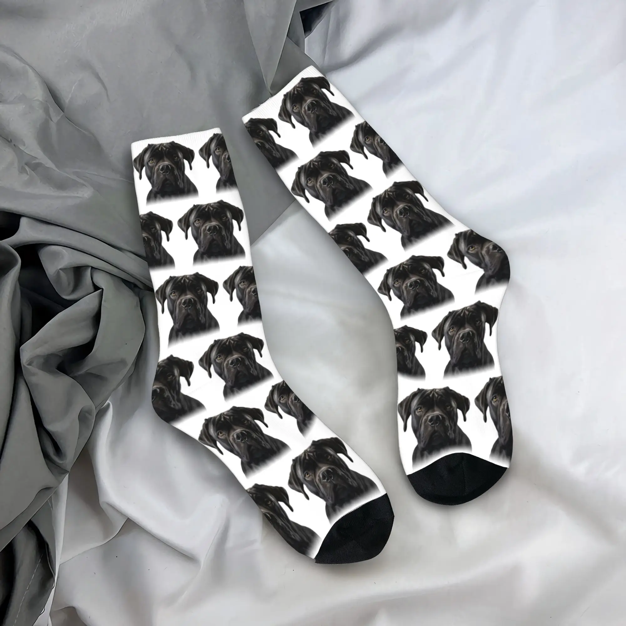 

Всесезонные черные носки Cane Corso, итальянские мастиффы, супер мягкие чулки в стиле Харадзюку, носки для мужчин и женщин, подарок на день рождения