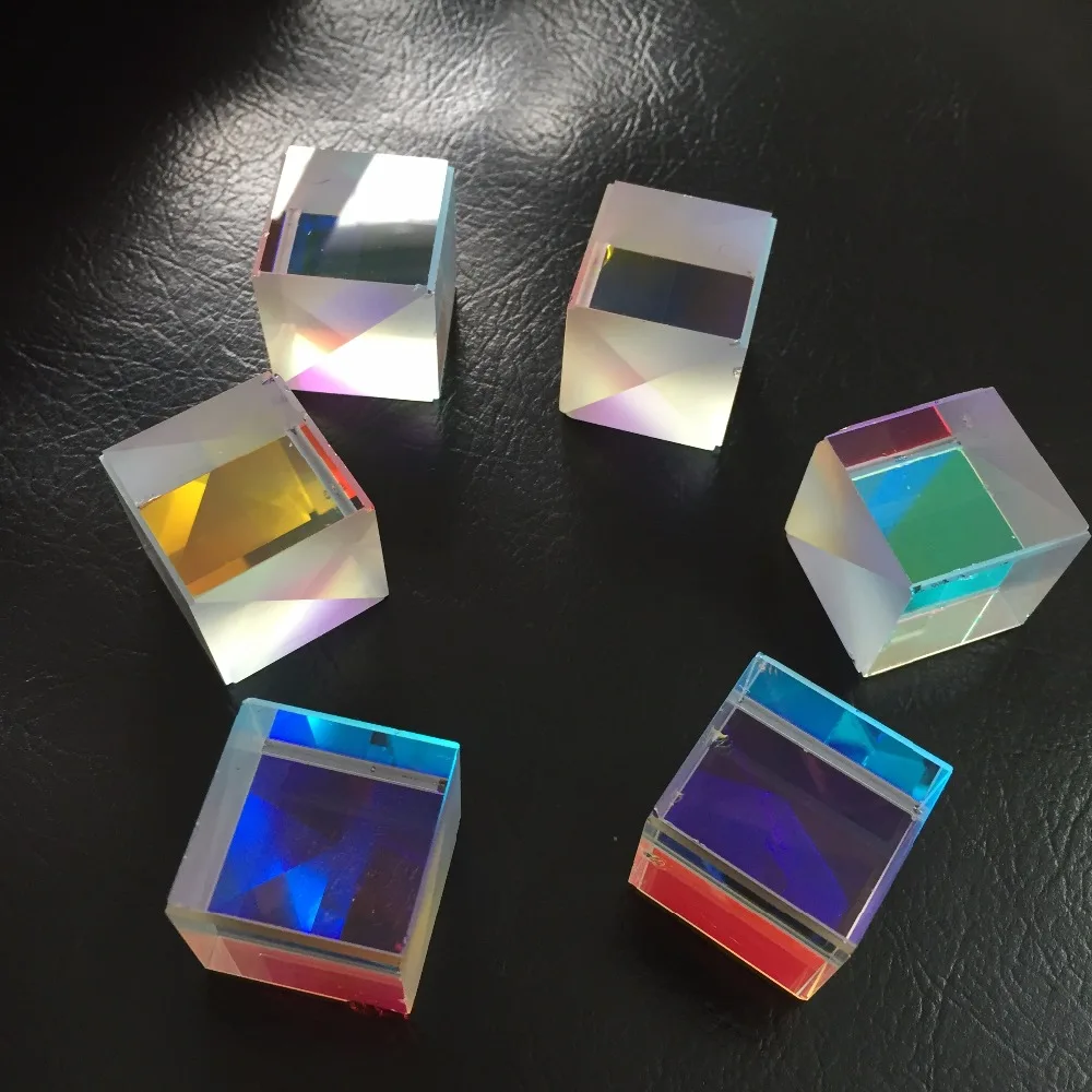 4 PCS 2.2X2.3cm DIY Defective X-Cube Prism Cross Dichroic Prism RGB Combiner Splitter for Party Home Decoration