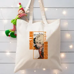 Boku No Hero Anime My Hero Academia Bakugou Torba materiałowa Torby płócienne unisex Torby na zakupy Drukowana codzienna torba na ramię