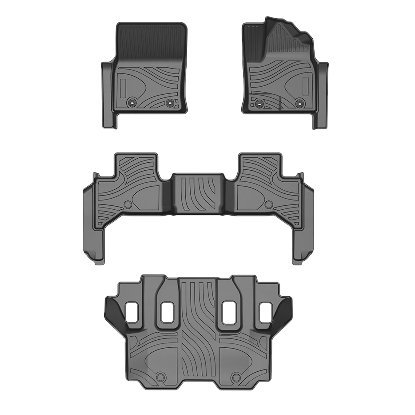[RHD]LAND -CRUISER（7seats） 2021-2025 Four Seasons Waterproof and Anti-Slip TPE Floor Mat for Cars.