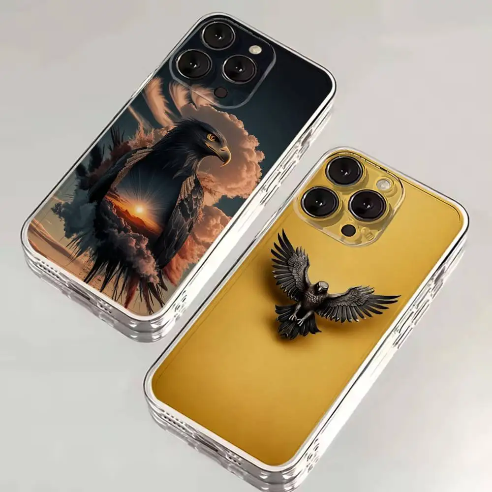 

Eagle Phone Case For iPhone 16,15,14,13,12,11 Plus,Pro,Max,XR,XS,X,7,8 SE,Mini Transparent Silicone Soft