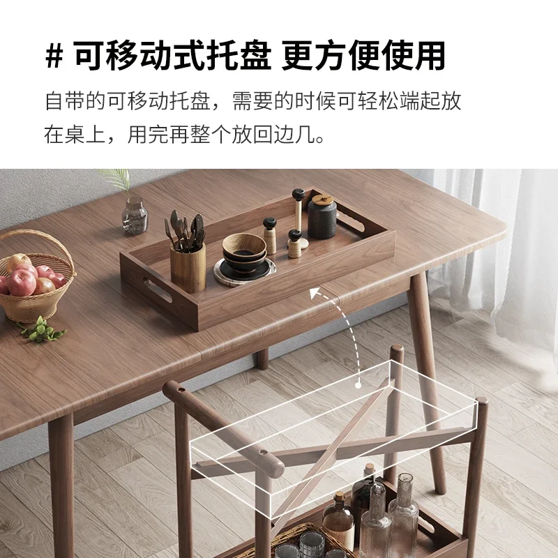 Side table movable solid wood corner small apartment side coffee small tea table sofa side cabinet