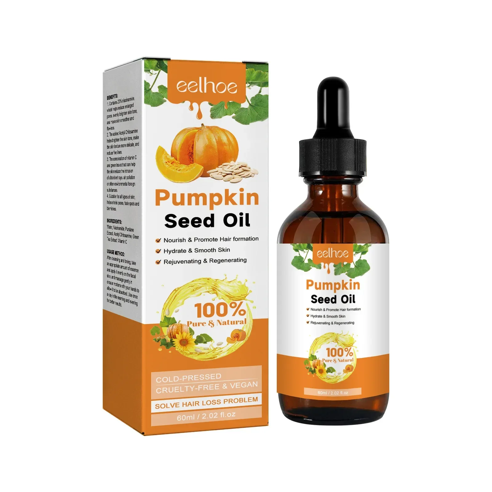 

Pumpkin Seed Oil Moisturizing and Repairing Hair Roots Dense Hair Fixing Softening and Strengthening Hair Care Essential Oil