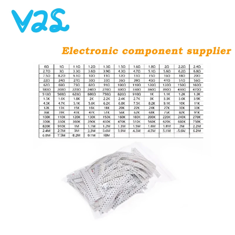 Kit assressentide résistances SMD, 4000, 100%, 0402, 0603, 0805, 1206, 1210, 2010, 1K, 1R, 0R-910R, 1K-2512 K, 1M-10M, résistance 910, 1%, nouveau, 5% pièces