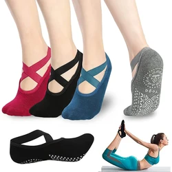 Women High Quality Breathable Yoga Socks Silicone Non-Slip Bandage Pilates Sock Ladies Ballet Dance Fitness Workout Cotton Socks