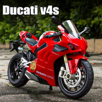 1/12 Ducati Ducati V4S alaşım yarış kros motosiklet modeli simülasyon oyuncak sokak motosiklet modeli koleksiyonu çocuklar hediye