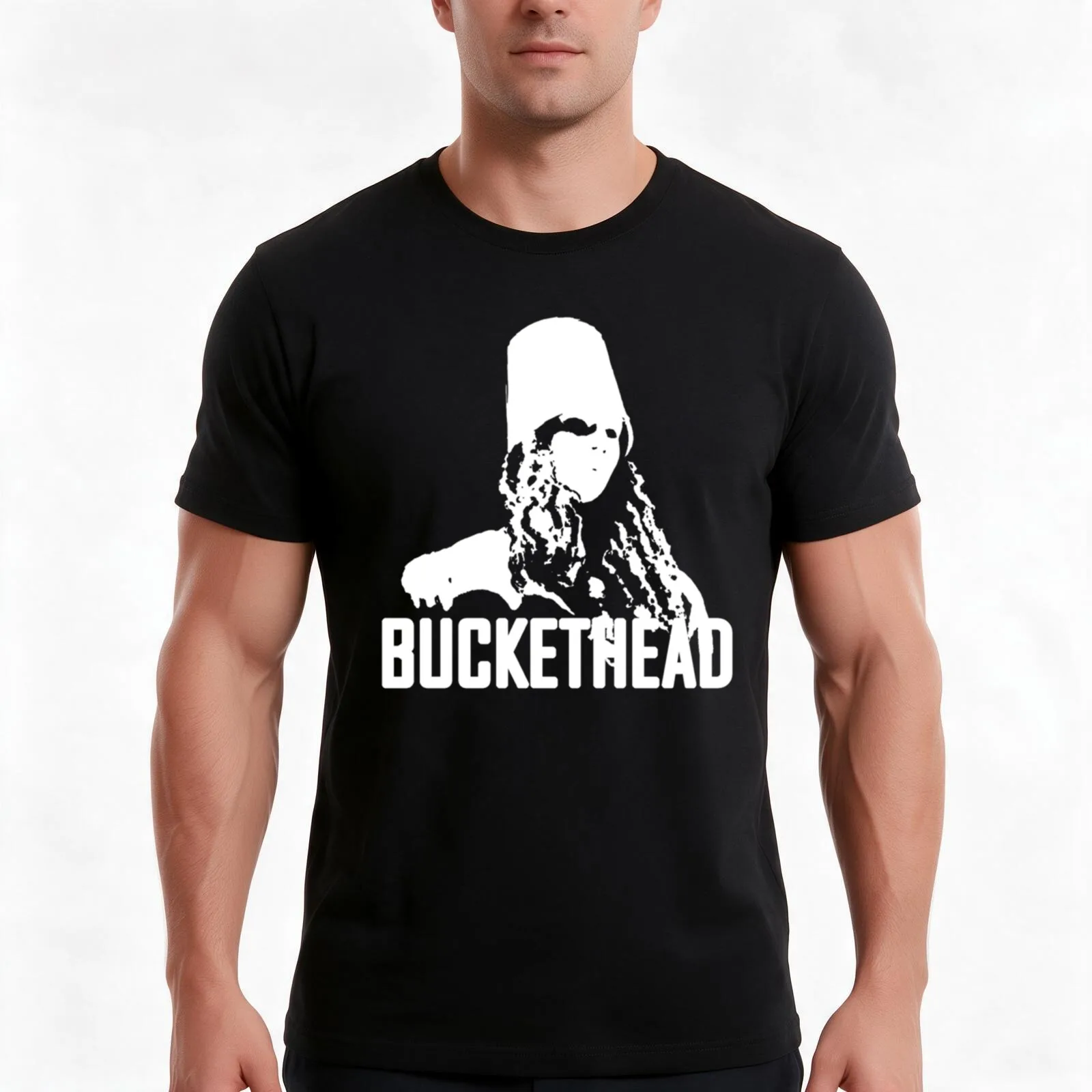 Buckethead T-Shirt Summer Casual Cotton Tee Oversized Streetwear Tops Vintage Graphic Print Loose Fit Short Sleeve